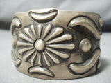 Expert Hand Tooled Wide Vintage Native American Navajo Sterling Silver Bracelet-Nativo Arts