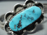 Twist Vintage Native American Navajo Sleeping Beauty Turquoise Sterling Silver Bracelet Old-Nativo Arts