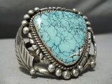 One Of The Best Vintage Native American Navajo Lone Mountain Turquoise Sterling Silver Bracelet-Nativo Arts