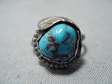 Tremendous Vintage Native American Navajo Red Mountain Turquoise Sterling Silver Ring Old-Nativo Arts