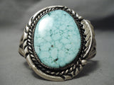 Museum Vintage Native American Navajo Blue Carico Lake Turquoise Sterling Silver Bracelet-Nativo Arts