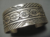 Amazing Vintage Navajo Sterling Silver Huge Bracelet Native American-Nativo Arts