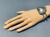 Advanced Detail Vintage Native American Navajo Heart Sterling Silver Bracelet-Nativo Arts