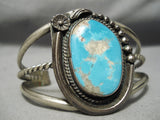 For Larger Wrist Vintage Native American Navajo #8 Turquoise Sterling Silver Bracelet Old-Nativo Arts