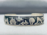 Thomas Singer Unforgettable Vintage Native American Navajo Sterling Silver Storyteller Bracelet-Nativo Arts