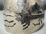 Important Peshlakai Heavy Vintage Native American Navajo Sterling Silver Bracelet-Nativo Arts