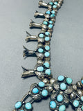 Womens Vintage Native American Navajo Turquoise Sterling Silver Squash Blossom Necklace-Nativo Arts