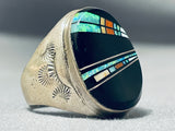 Very Intricate Detailed Native American Navajo Opal Coral Sterling Silver Ring-Nativo Arts