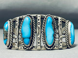 One Of The Best Vintage Native American Navajo Bisbee Turquoise Sterling Silver Bracelet-Nativo Arts