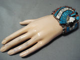Just Wow, One Of Best Ever Vintage Native American Zuni Turquoise Sterling Silver Bracelet-Nativo Arts