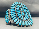 Elanda Wyaco Vintage Native American Zuni Lone Mountain Turquoise Sterling Silver Bracelet-Nativo Arts