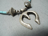 Beautiful Vintage Native American Navajo Turquoise Sterling Silver Necklace-Nativo Arts