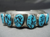 Super Heavy Vintage Native American Navajo Sleeping Beauty Sterling Silver Bracelet-Nativo Arts