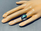 Rare Old Turquoise Vintage Native American Navajo Royston Sterling Silver Leaf Ring-Nativo Arts