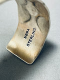 Important Vintage Native American Navajo Sterling Silver Bracelet Signed Nora Bill-Nativo Arts