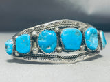 Large Wrist Vintage Native American Navajo Turquoise Sterling Silver Bracelet-Nativo Arts