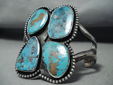 Old Museum Vintage Native American Navajo Rare Deposit Turquoise Sterling Silver Bracelet Old-Nativo Arts