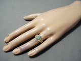 Incredible 14k Gold Vintage Navajo Spiderweb Turquoise Native American Ring-Nativo Arts