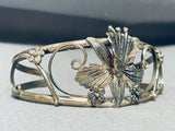 Native American Very Intricate Vintage Navajo Sterling Silver Flower Bracelet-Nativo Arts