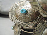 Quality Vintage Native American Navajo Hand Wrought Sterling Silver Concho Belt- Heavy!-Nativo Arts