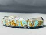 Stunning Native American Navajo #8 Turquoise Mine Sterling Silver Bracelet S. Francis Signed-Nativo Arts
