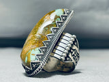 One Of Biggest And Best Vintage Native American Navajo Royston Turquoise Sterling Silver Ring-Nativo Arts
