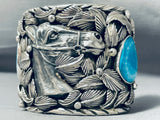 218 Grams Horse Native American Turquoise Sterling Silver Bracelet Cuff-Nativo Arts