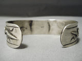 Rare Vintage Native American Navajo Whirling Logs Sterling Silver Snake Bracelet-Nativo Arts