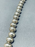 Authentic Vintage Native American Navajo Sterling Silver Bead Necklace-Nativo Arts
