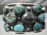 Huge Heavy Vintage Native American Navajo Green Bisbee Turquoise Sterling Silver Bracelet-Nativo Arts