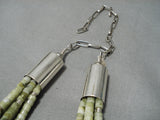 Fabulous Platero Vintage Native American Navajo Serpantine Sterling Silver Necklace-Nativo Arts
