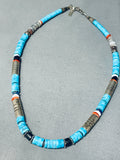 Authentic Thomas Singer Vintage Native American Navajo Turquoise Sterling Silver Necklace-Nativo Arts