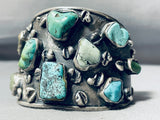 Chunky Dunky Turquoise Vintage Native American Navajo Sterling Silver Bracelet-Nativo Arts