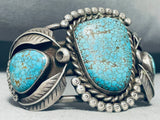 One Of The Best Ever Vintage Native American Navajo #8 Turquoise Sterling Silver Bracelet-Nativo Arts