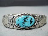 Beautiful Vintage Native American Navajo Sleeping Beauty Turquoise Sterling Silver Bracelet Old-Nativo Arts