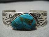 Impressive Vintage Native American Navajo Jeanette Dale Turquoise Sterling Silver Bracelet-Nativo Arts