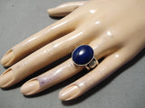 Important Navajo Lapis Sterling Silver Ring Native American-Nativo Arts