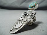 Impressive San Felipe Native American 8 Turquoise Sterling Silver Ring-Nativo Arts