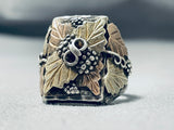 Fascinating Native American Navajo Sterling Silver 12k Gold Ring-Nativo Arts
