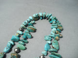 Amazing Vintage Native American Navajo Royston & Kingman Turquoise Sterling Silver Necklace Old-Nativo Arts