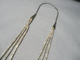 One Of The Finerst Vintage Native American Navajo Abalone Shell Sterling Silver Necklace Old-Nativo Arts