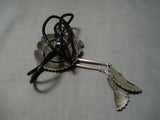 Huge Vintage Native American Navajo Turquoise Needlepoint Sterling Silver Bolo-Nativo Arts