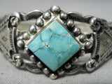 Scarce Vintage Native American Navajo Early 1900's Sterling Silver Carico Lake Bracelet-Nativo Arts