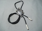 Fantastic Native American Navajo Sterling Silver Toad Bolo Tie-Nativo Arts