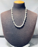 Hand Tooled Vintage Native American Navajo Sterling Silver Hogan Torpedo Bead Necklace-Nativo Arts