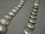 Exquisite Vintage Native American Navajo Turquoise Sterling Silver Bead Necklace Old-Nativo Arts