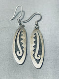 Traditional Vintage Native American Hopi Sterling Silver Earrings-Nativo Arts