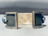 Native American Very Rare Domed Midnight Sky Lapis Sterling Silver Bracelet-Nativo Arts