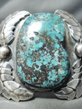Rare Old Morenci Vintage Native American Navajo Leaf Sterling Silver Bracelet-Nativo Arts