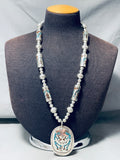 Very Important Singer Vintage Native American Navajo Turquoise Sterling Silver Tube Necklace-Nativo Arts